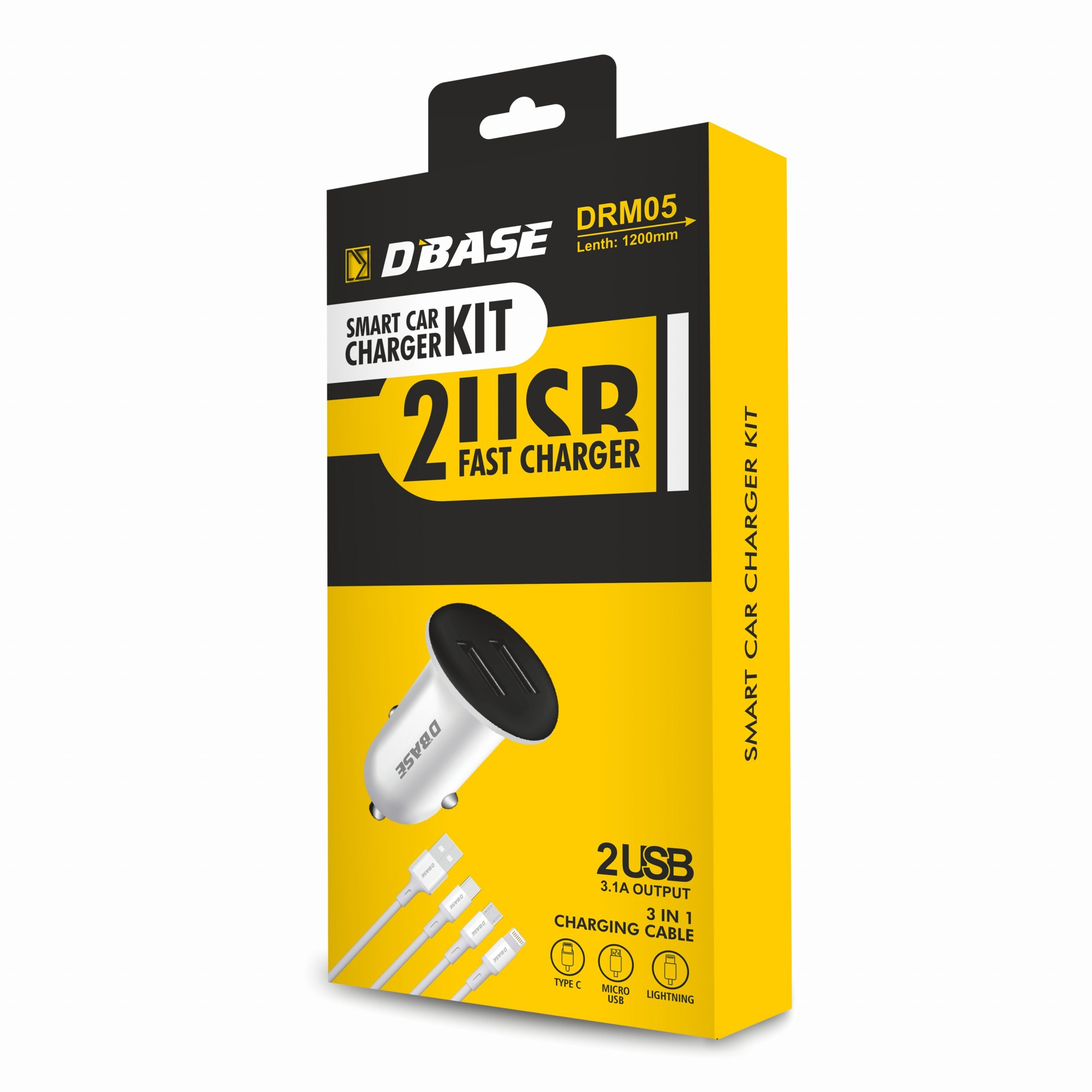 DBASE 3-in-1 Smart Car Charger Kit DRM04